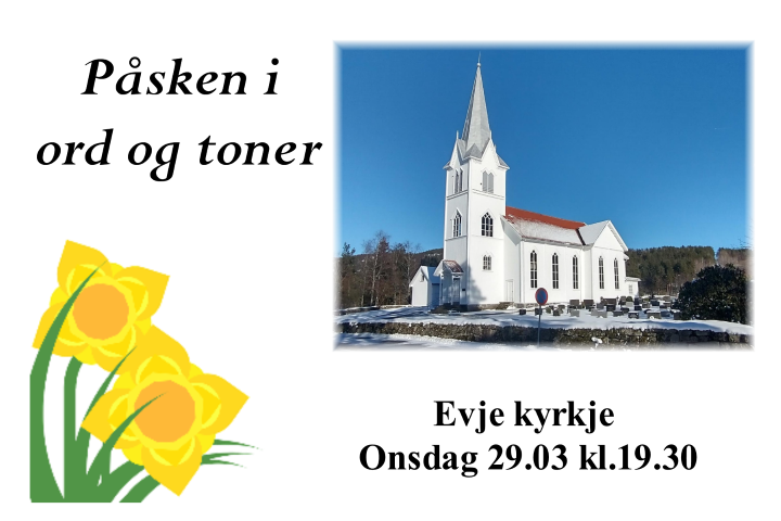 Hornnes kirke og påskelilje